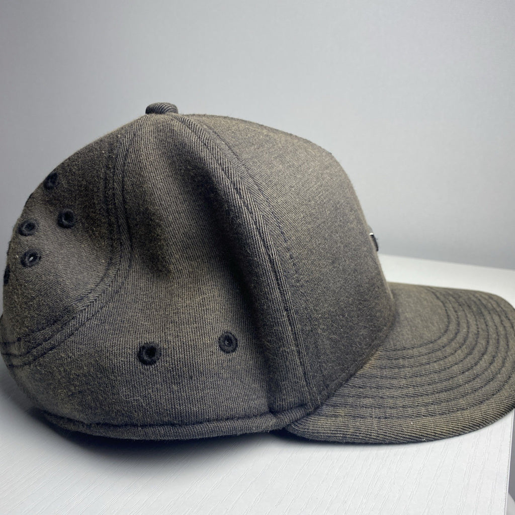 Brown Nike Air Force 1 True snapback hat with front metal AF1 logo plaque