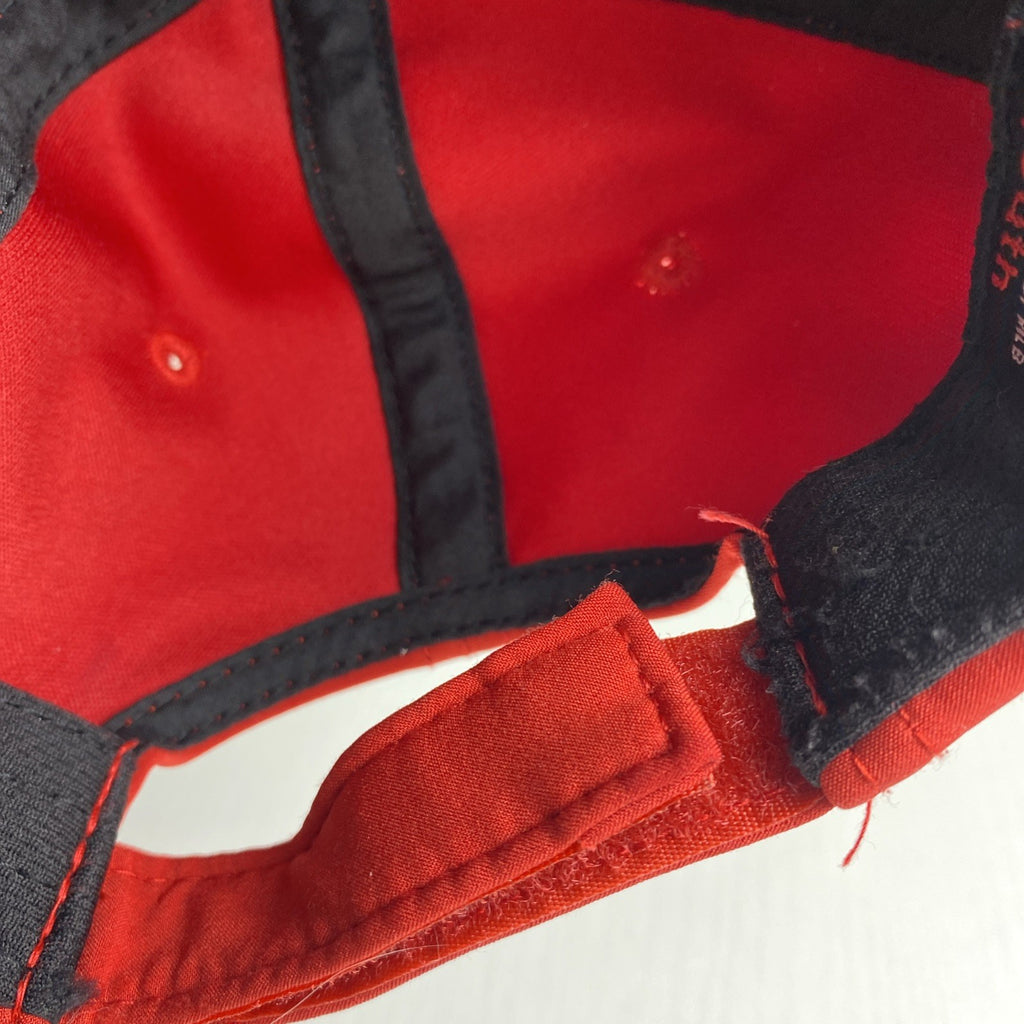 St. Louis Cardinals red MLB baseball cap with raised embroidered STL logo and adjustable strap