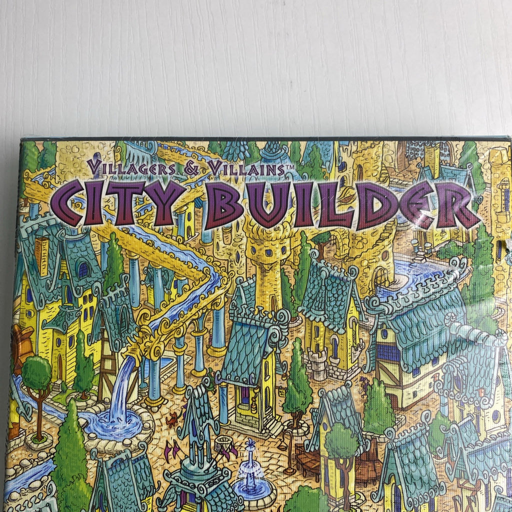 Studio 9 Games Villagers & Villains City Builder tabletop game expansion box in protective wrap