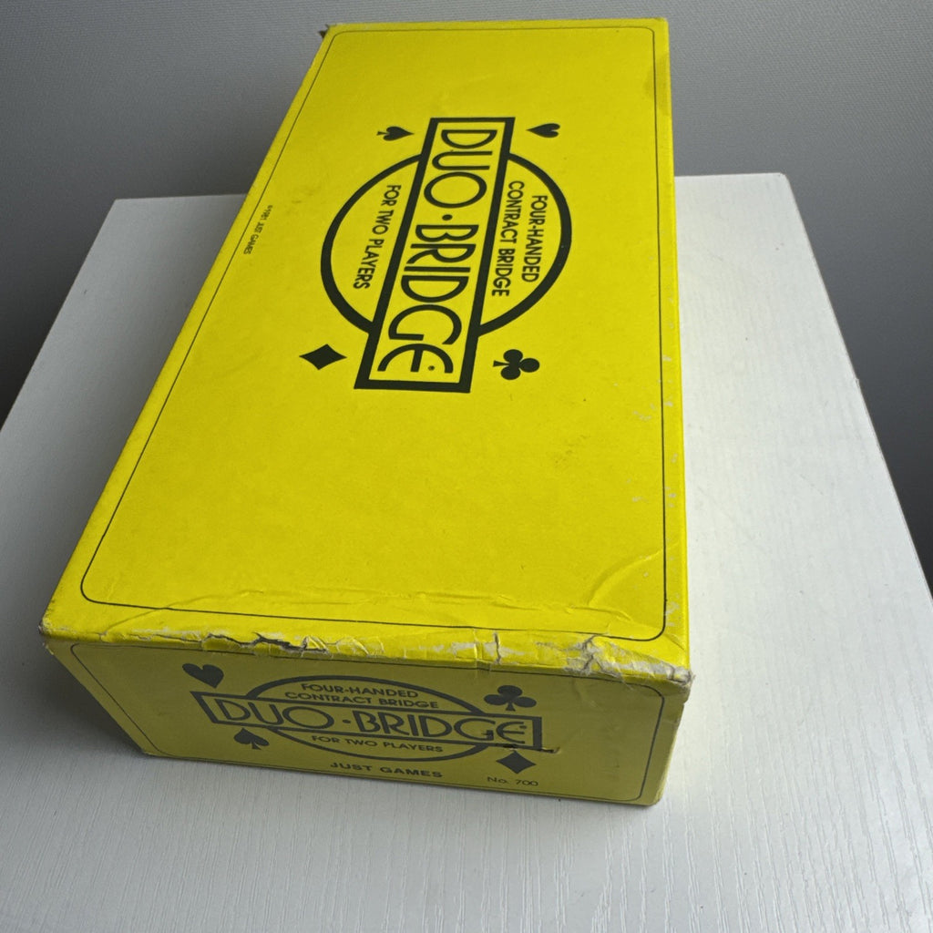 Vintage 1981 Just Games Duo-Bridge two-player card game set with original box and sealed cards