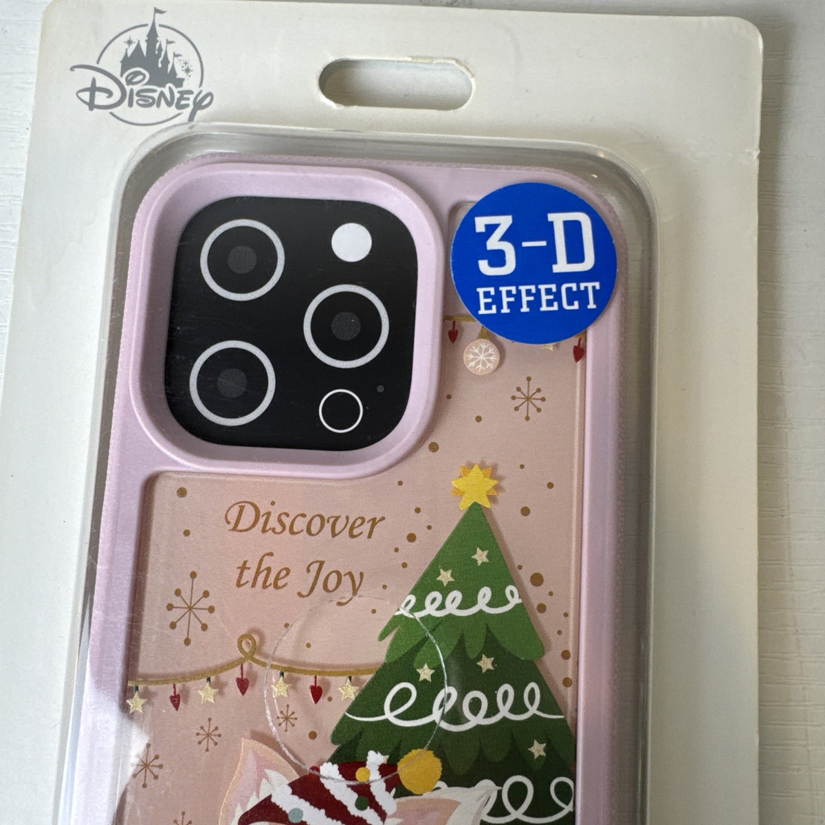 Shanghai Disney Resort LinaBell 3D holiday pink iPhone 14 Pro case in original packaging.