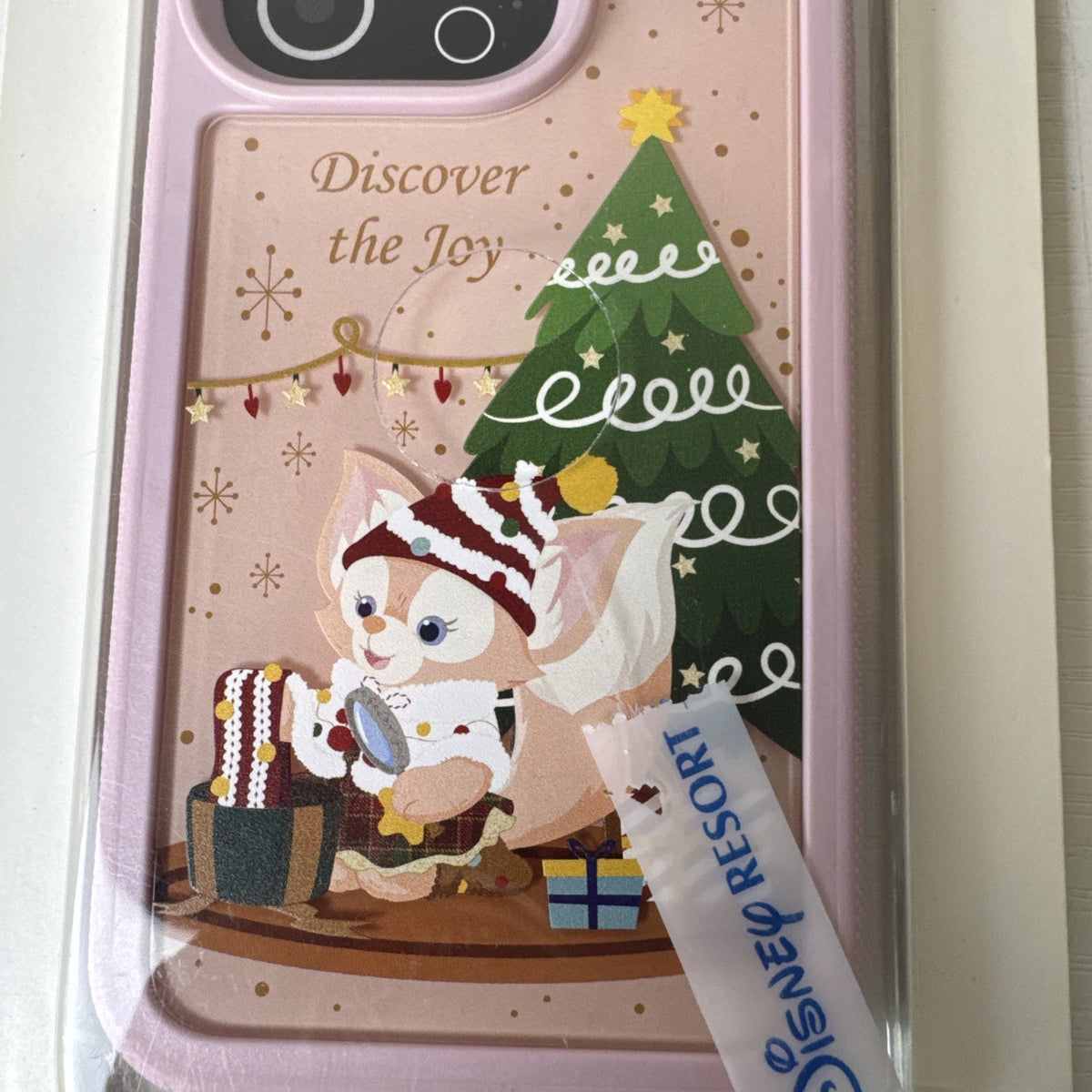 Shanghai Disney Resort LinaBell 3D holiday pink iPhone 14 Pro case in original packaging.