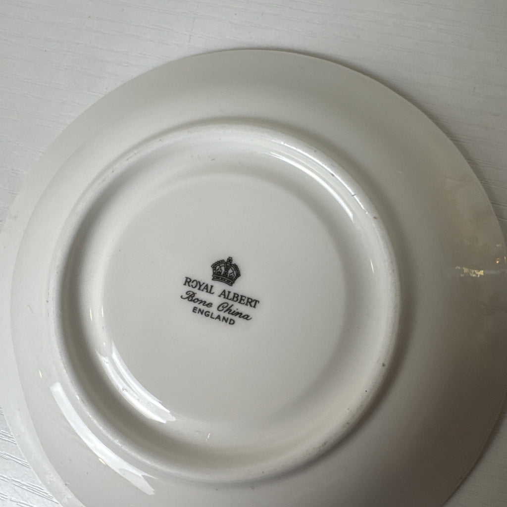 Royal Albert 50th anniversary gold and white fine porcelain teacup and saucer set made in the UK