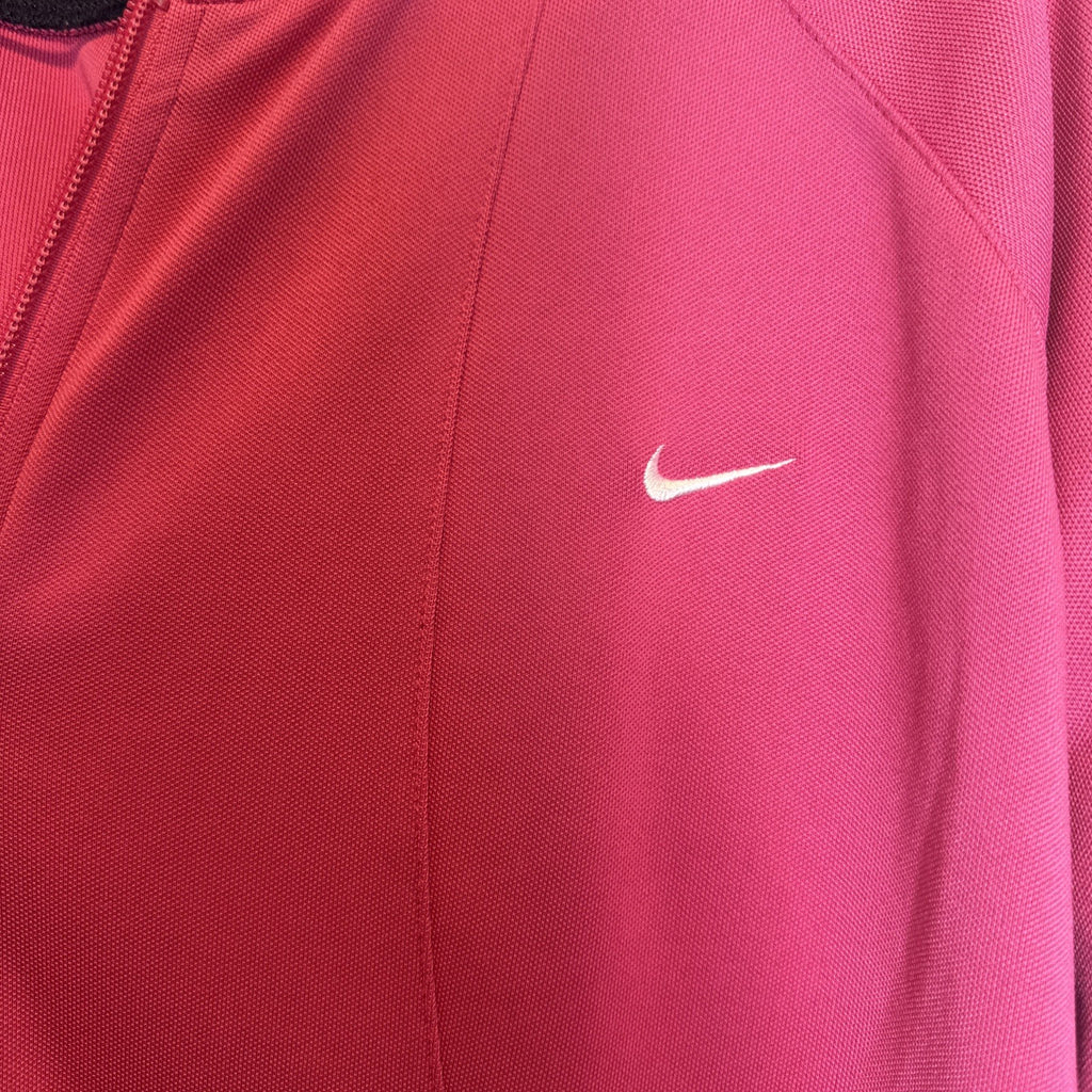 Nike Women's XL lightweight pink full-zip hoodie featuring raglan sleeves and hood.