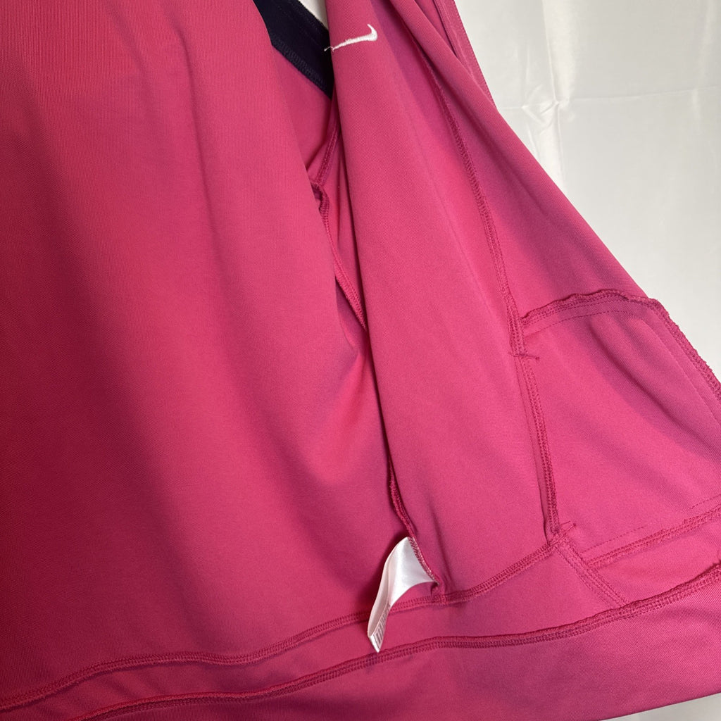 Nike Women's XL lightweight pink full-zip hoodie featuring raglan sleeves and hood.