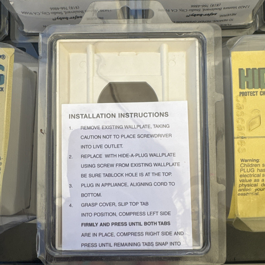Lot of 9 sealed vintage Safer-Baby Hide-A-Plug outlet covers in original packaging made in USA.