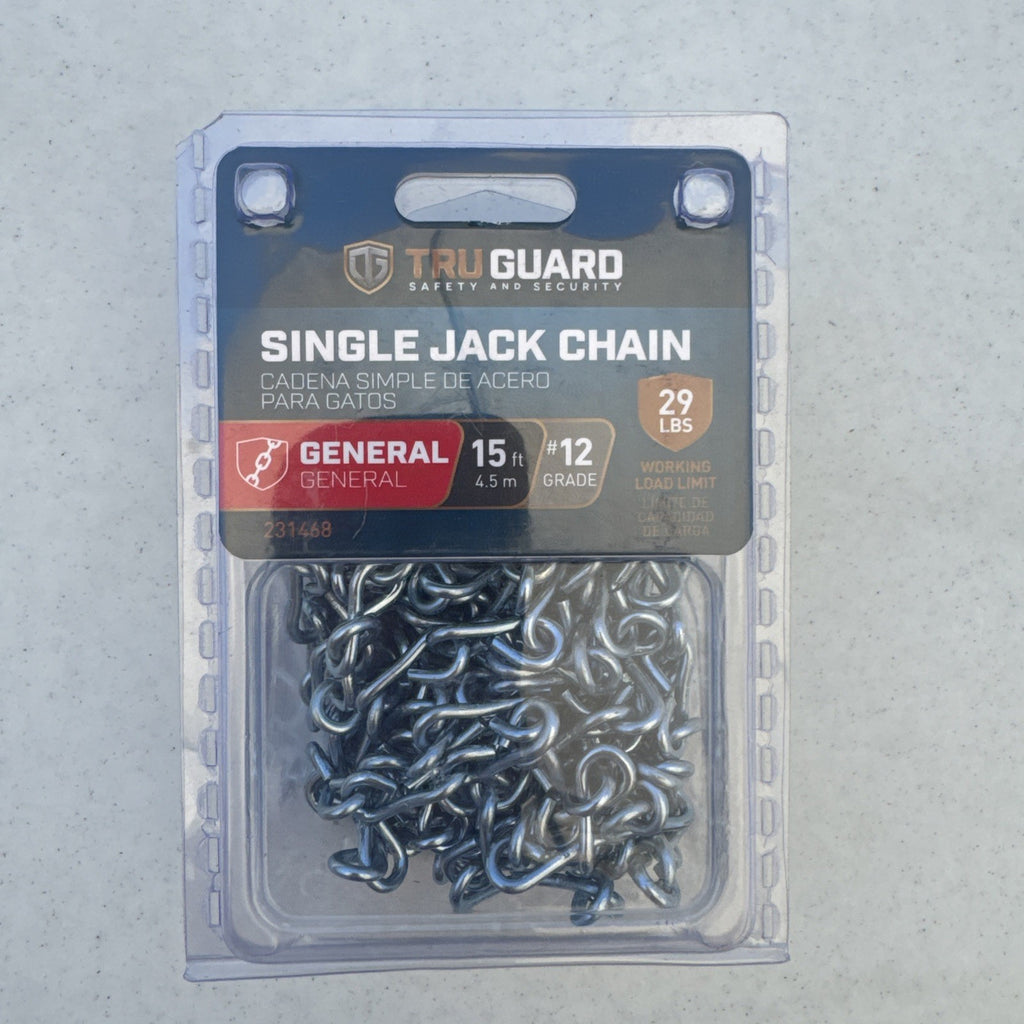 TruGuard 15ft #12 Single Jack Chain in sealed original packaging