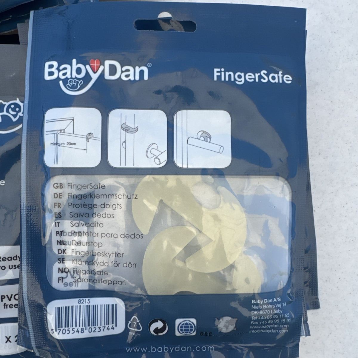 Bulk lot of 25 brand new packs of clear BabyDan FingerSafe door guards, total 50 stoppers.