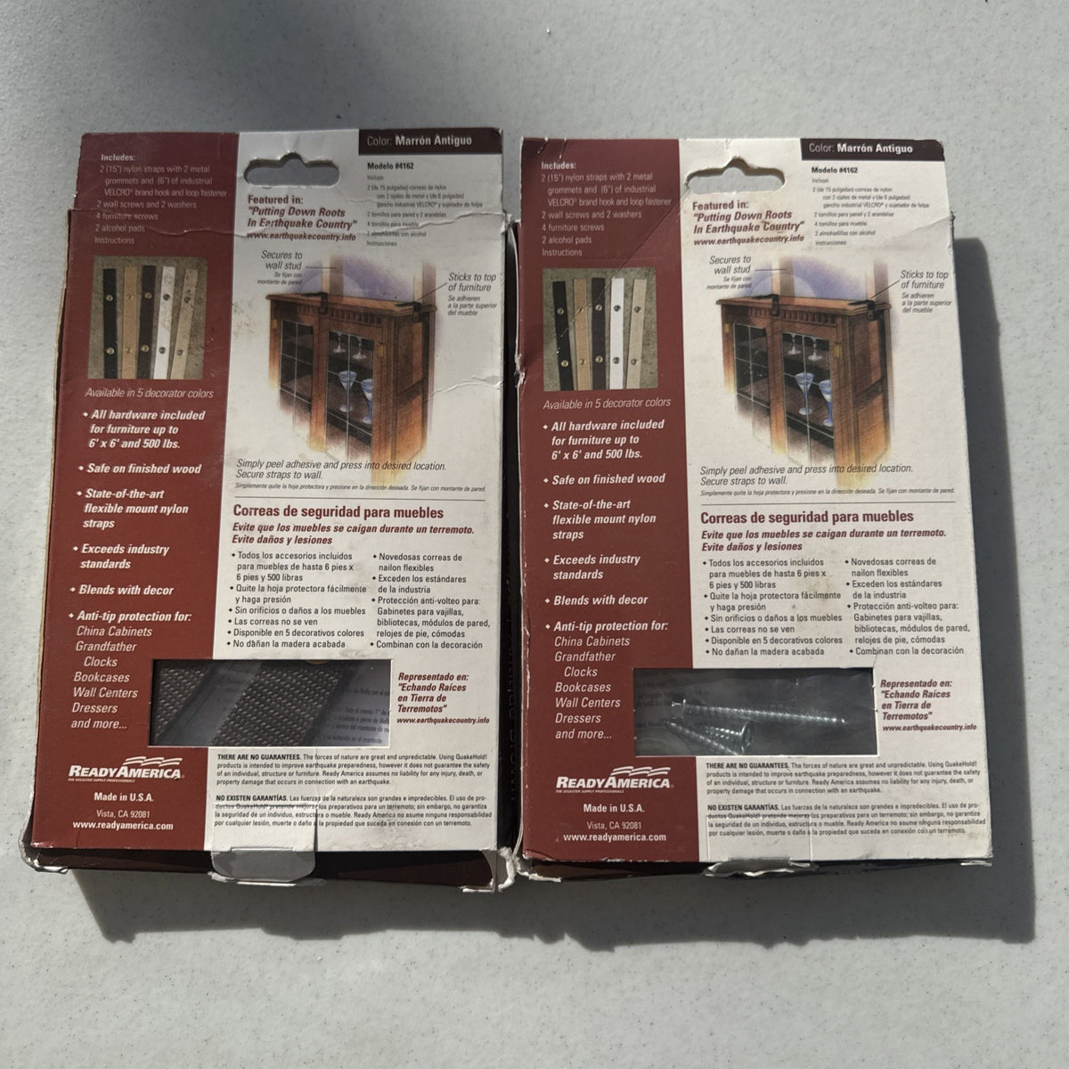 Quake Hold Model 4162 furniture safety straps set of 2 brand new in package