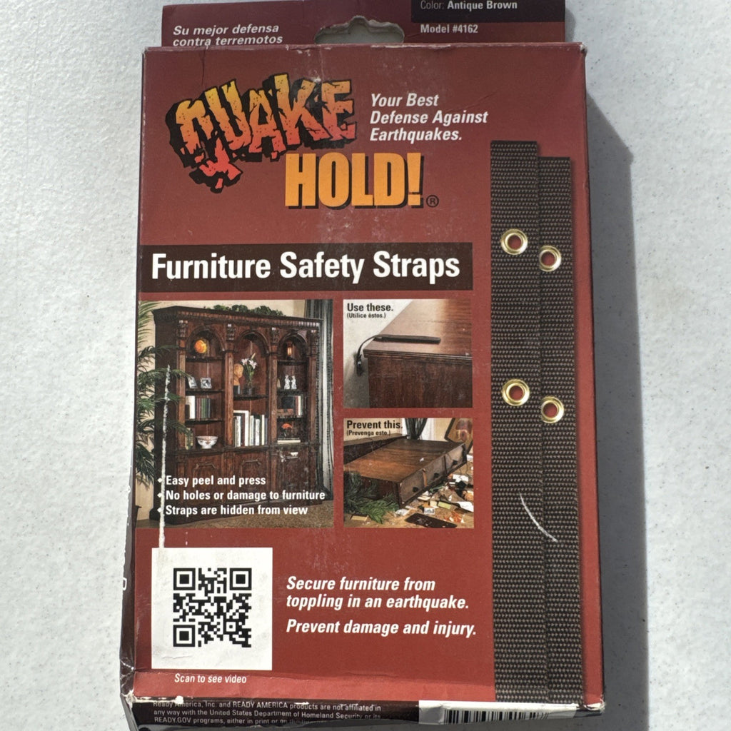 Quake Hold Model 4162 furniture safety straps set of 2 brand new in package