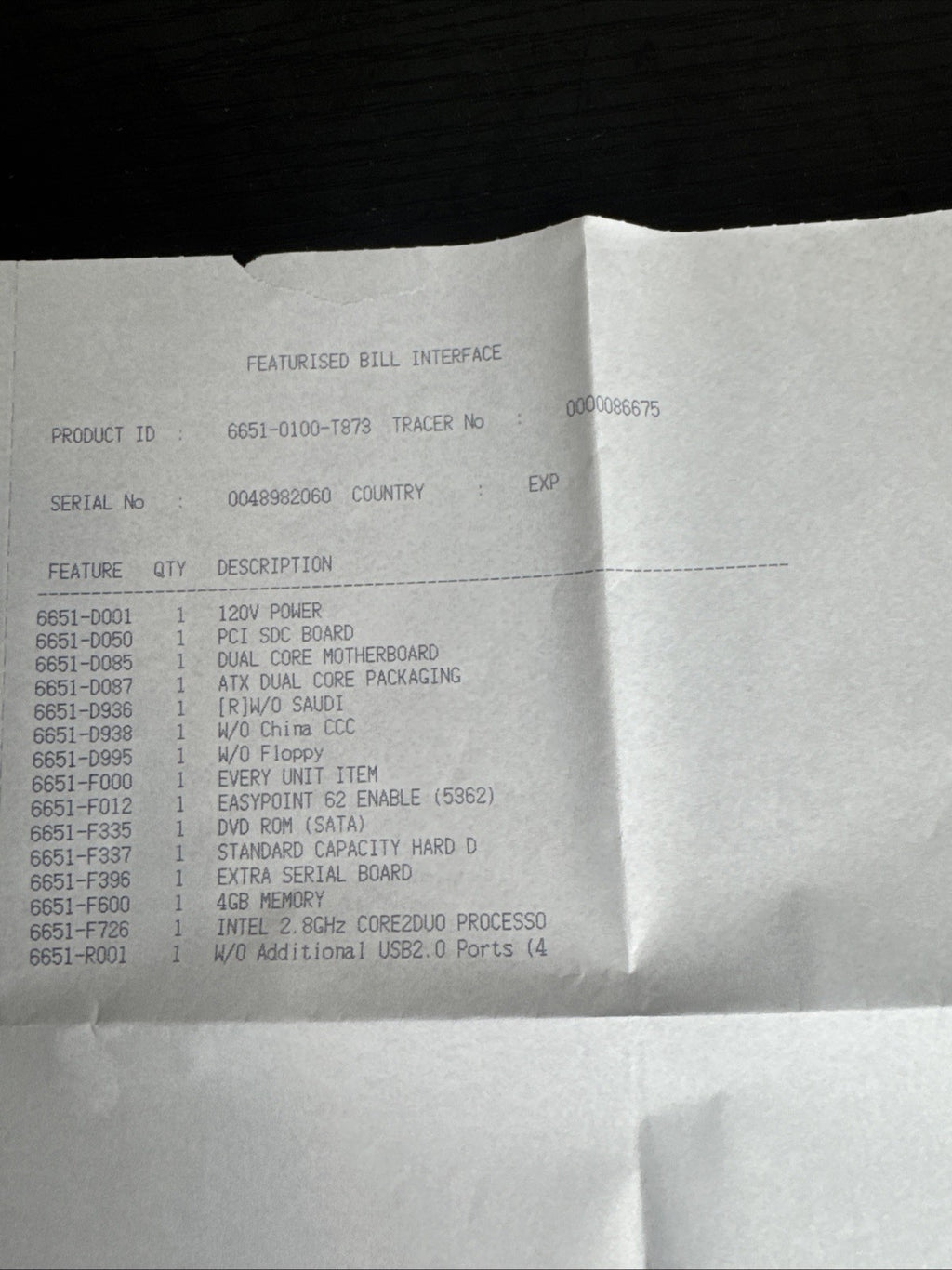 Unused NOS NCR ATM PC Core module model 6651MC868 in original box with Intel Core 2 Duo processor and 4GB RAM.
