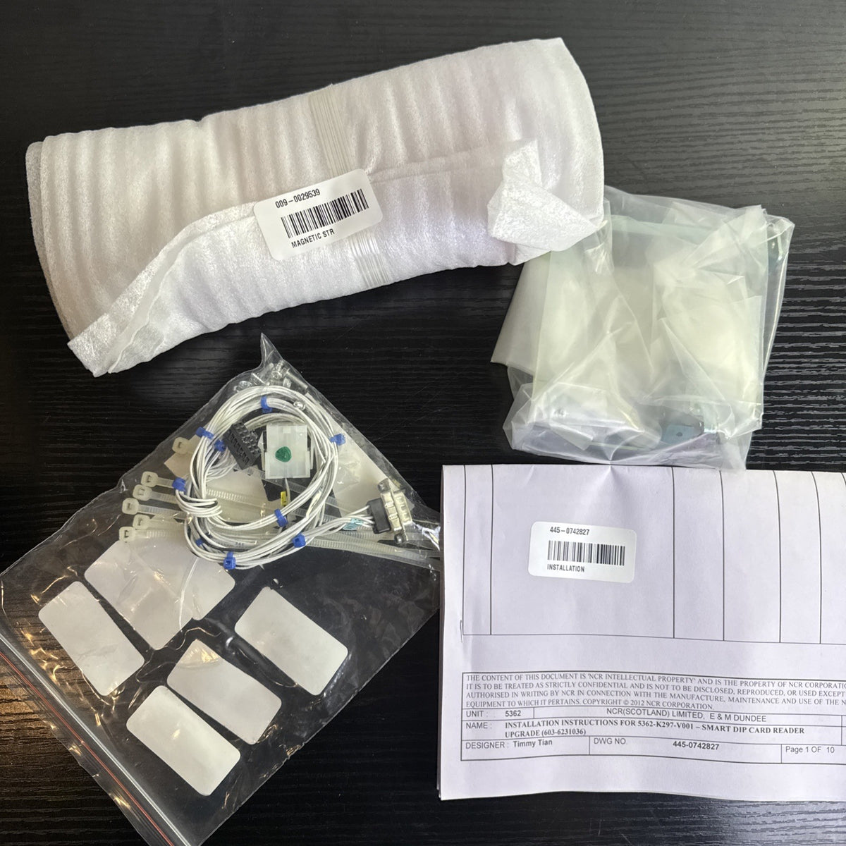 NCR EasyPoint 62 Smart Dip Card Reader Upgrade Kit model 5362-K297-V001 with included components