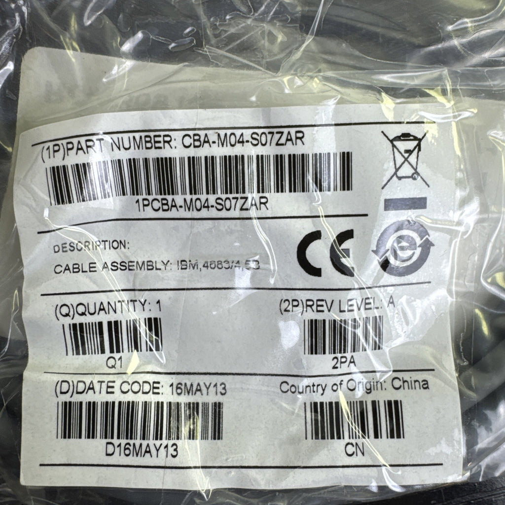 IBM CBA-M04-S07ZAR 7ft straight data transfer cable for IBM 468X and 9X Port 5B systems in new condition.