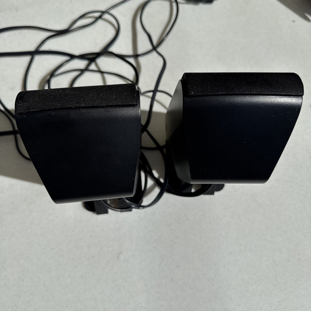 Pair of black Altec Lansing VS2420 desktop PC speakers with wired AUX connection