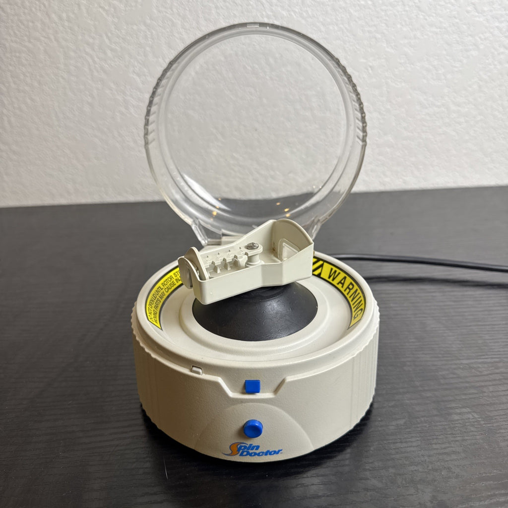 Spin Doctor hearing aid cleaning microcentrifuge model 05-090-128 with clear dome lid