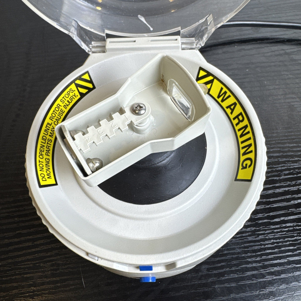 Spin Doctor hearing aid cleaning microcentrifuge model 05-090-128 with clear dome lid