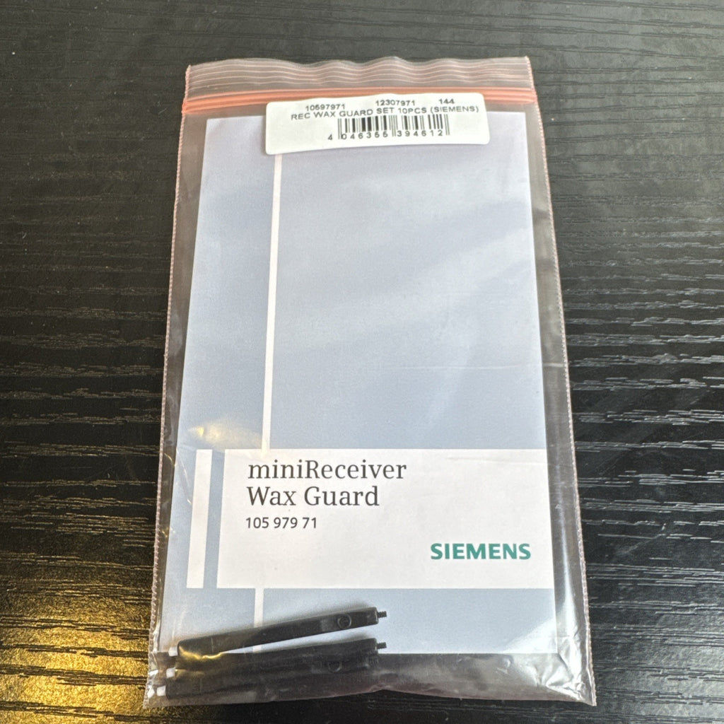 Genuine Siemens miniReceiver wax guard replacement filter 10-pack in original packaging