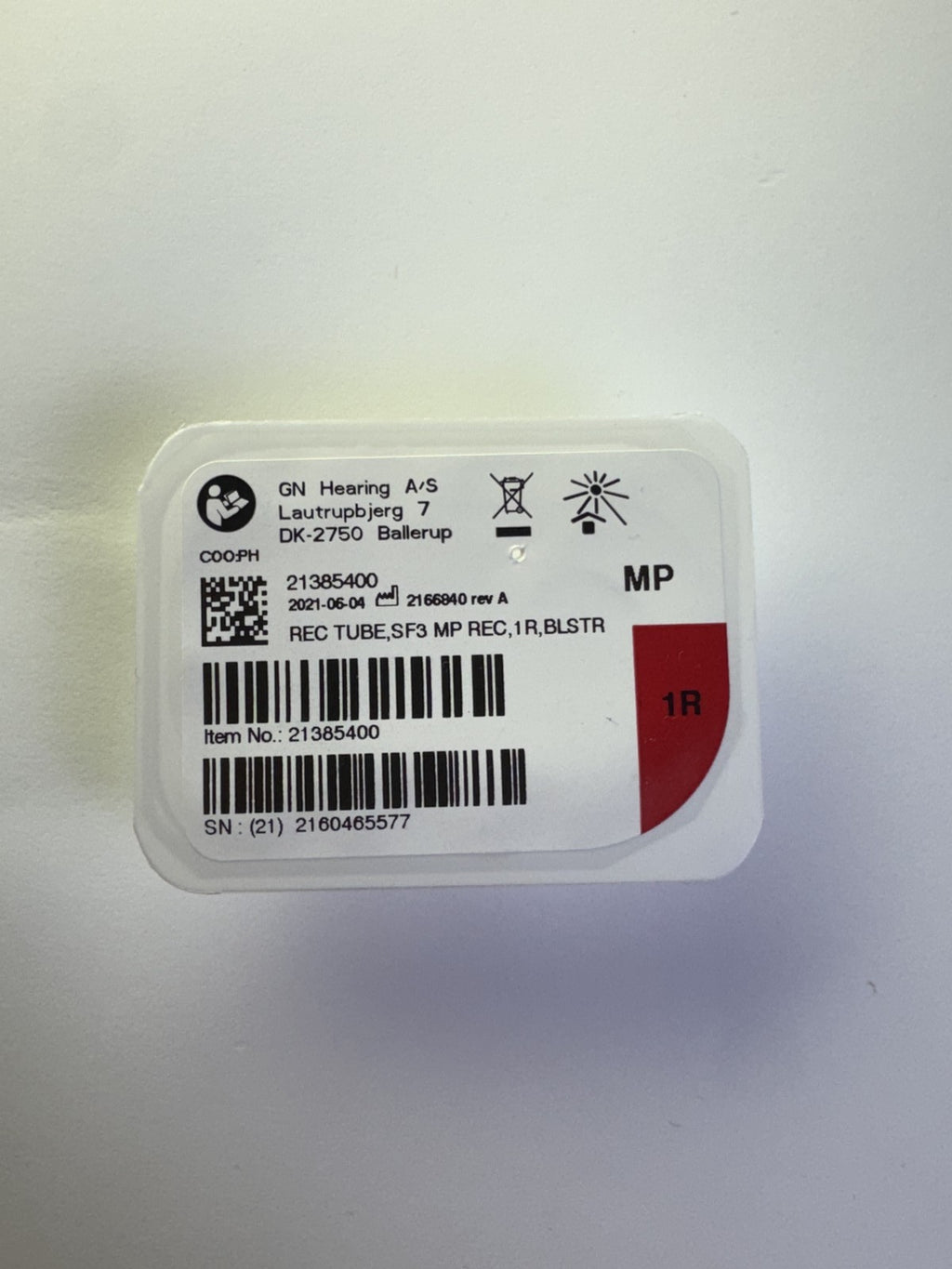 GN Hearing SureFit 3 Medium Power Receiver speaker wire in size 1 Right for ReSound and Jabra hearing aids.