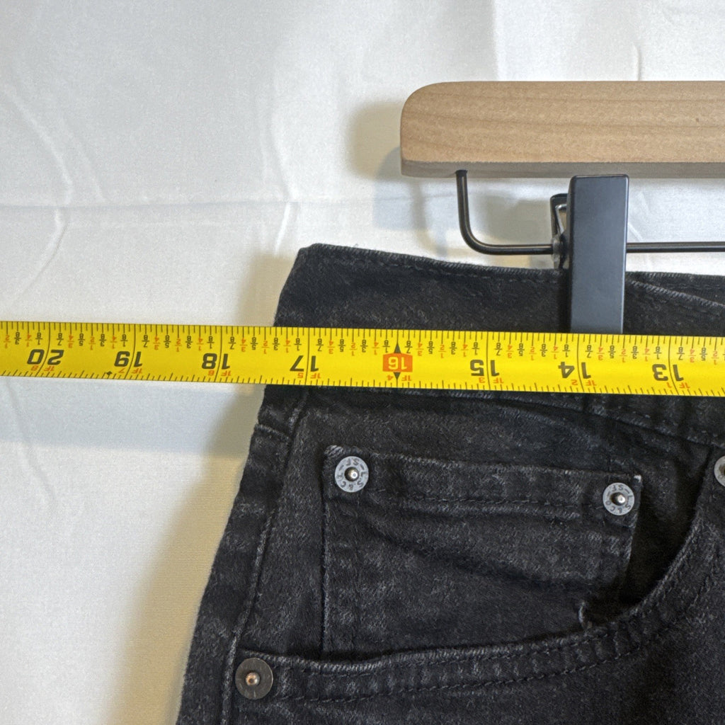 Levi's 505 men's slim straight black denim jeans size 34x27 in good pre-owned condition
