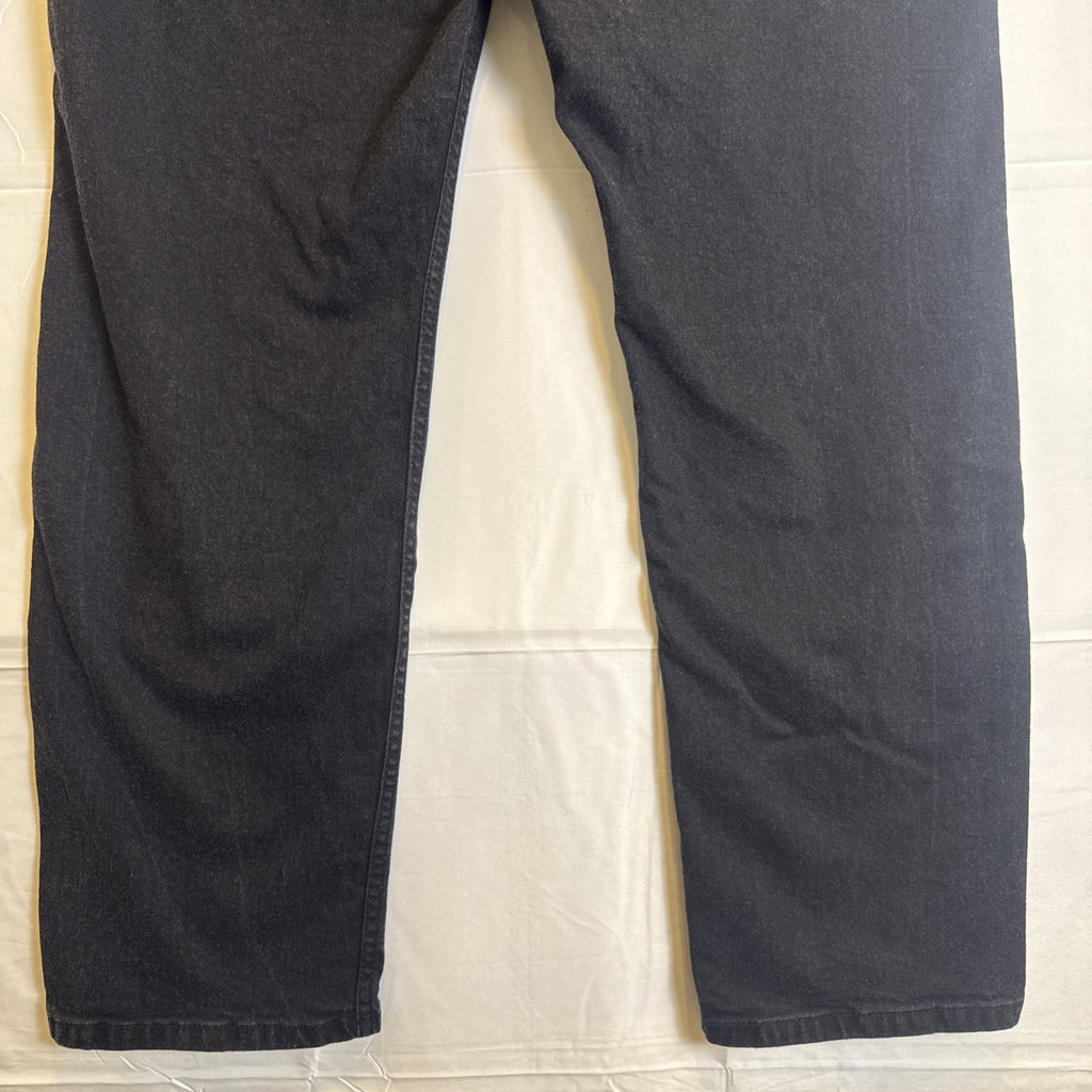 Levi's 505 men's slim straight black denim jeans size 34x27 in good pre-owned condition