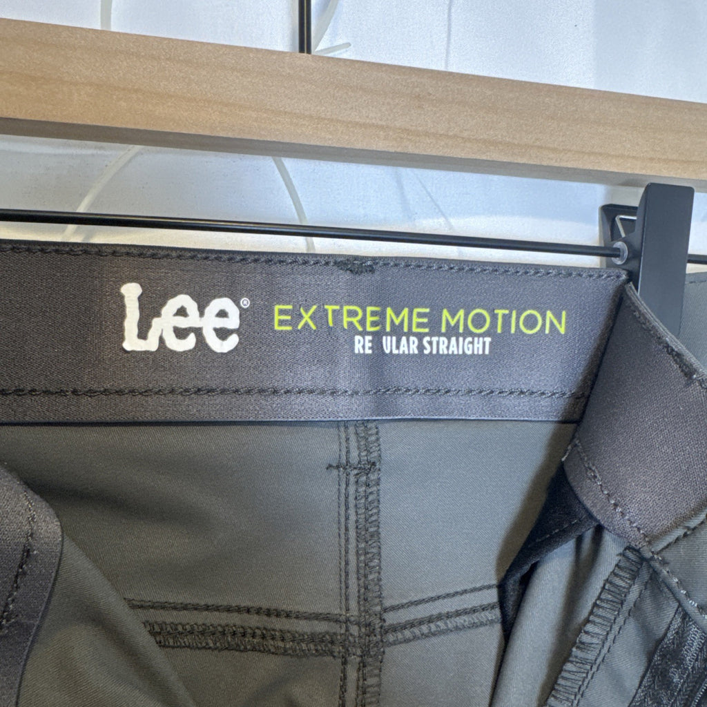 Lee Extreme Motion men's regular straight gray chino pants in size 36x32
