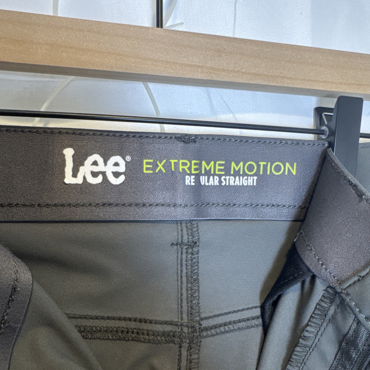 Lee Extreme Motion men's regular straight gray chino pants in size 36x32