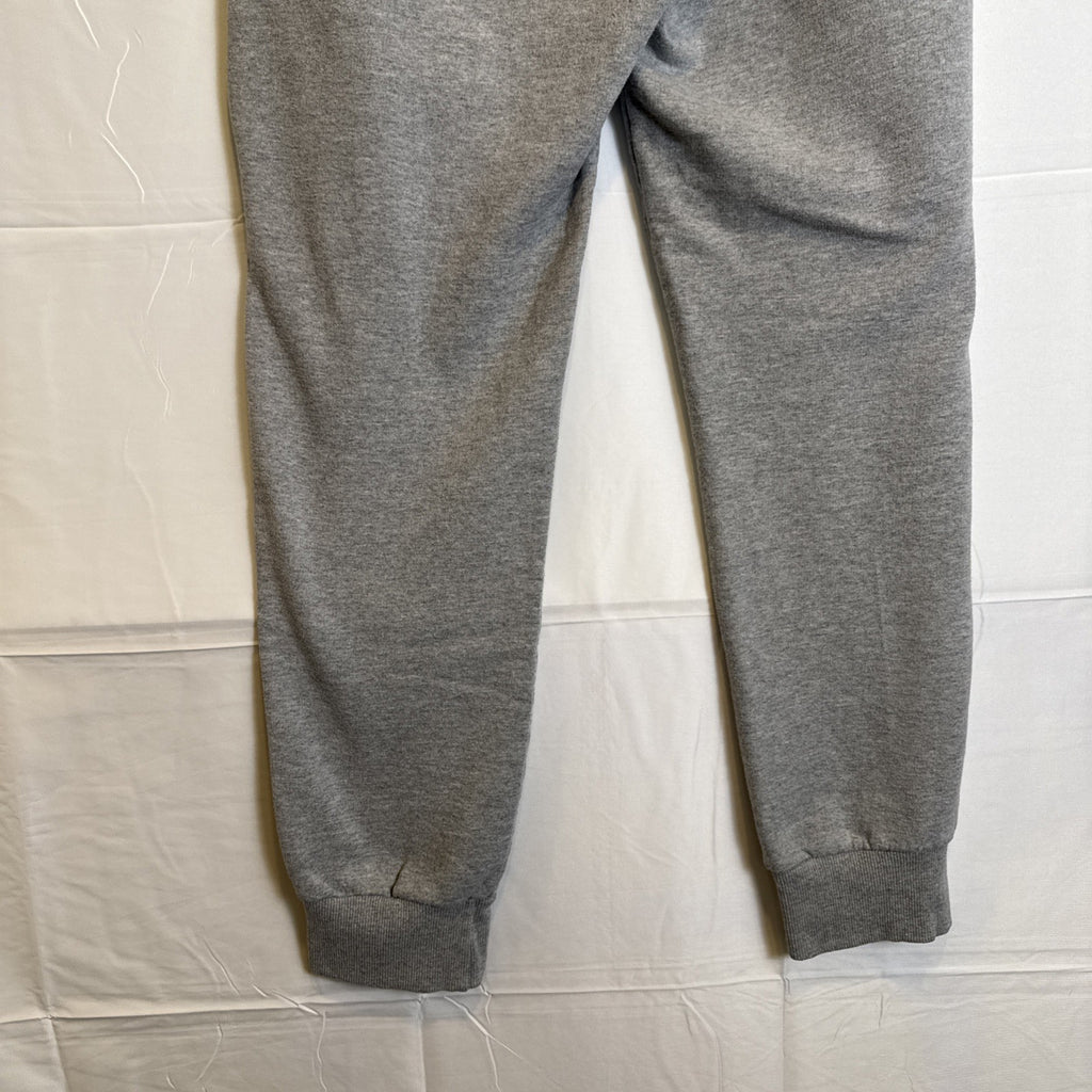Champion men's gray cotton blend fleece sweatpants in size Large with drawstring elastic waist and logo.