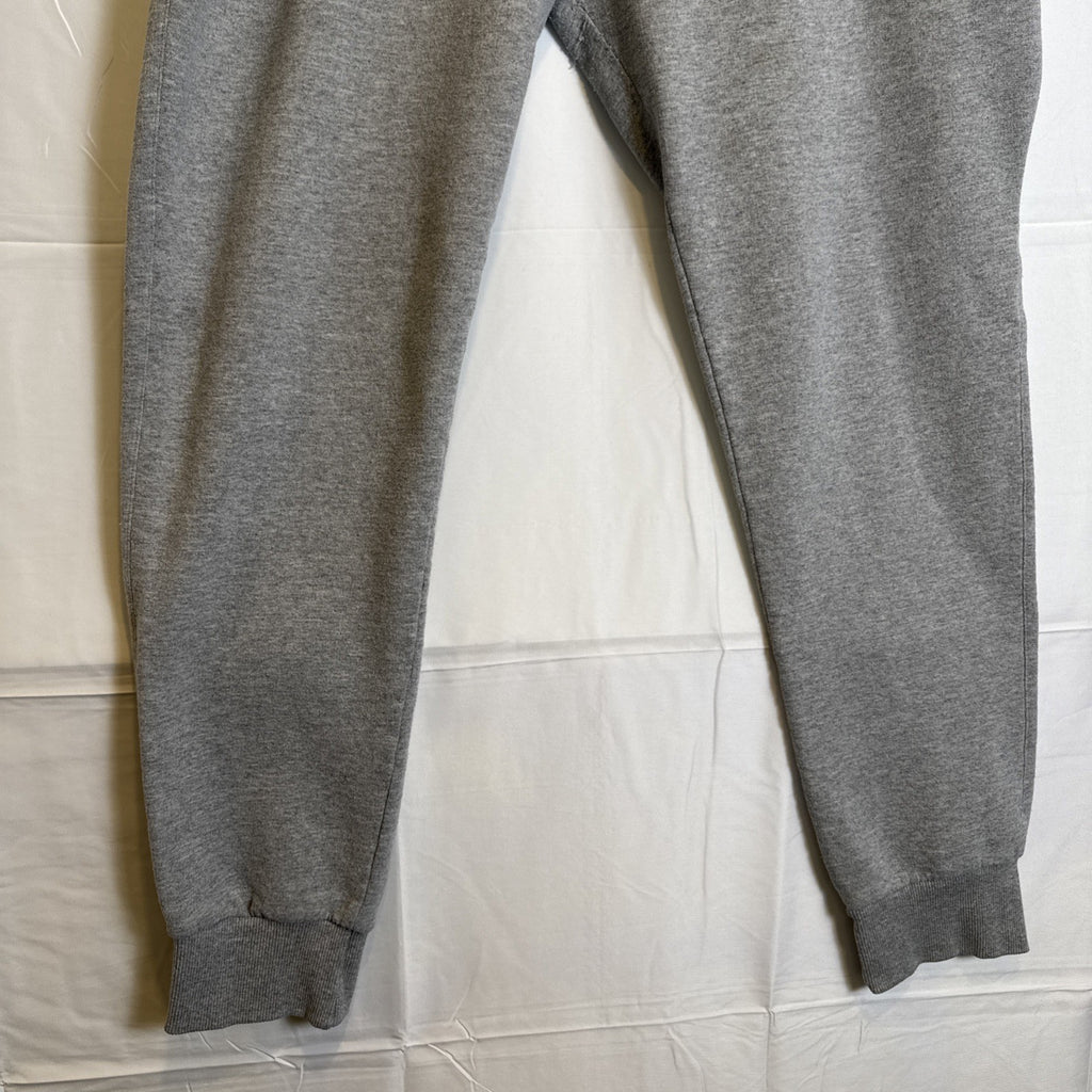 Champion men's gray cotton blend fleece sweatpants in size Large with drawstring elastic waist and logo.