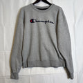 Men's gray Champion logo crewneck pullover sweatshirt in size Large