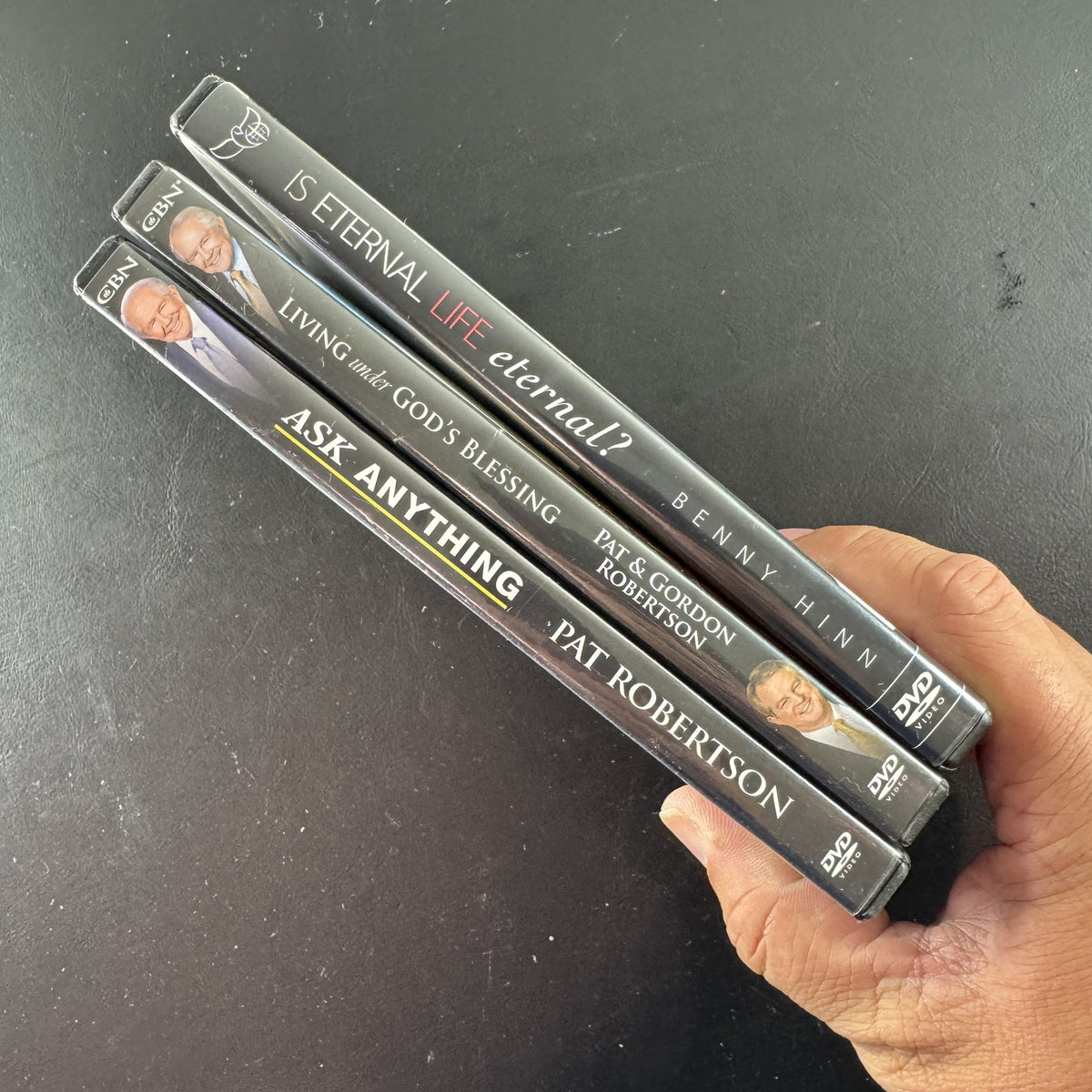 Set of 3 Christian faith and spirituality DVDs featuring Pat Robertson and Benny Hinn