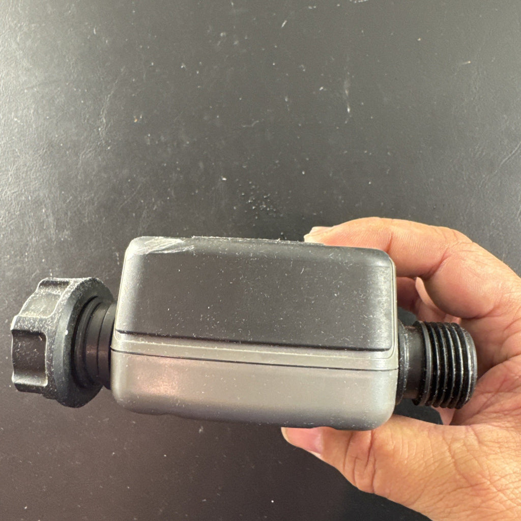 Orbit 1-Outlet Simple Hose Faucet Timer Model 56619 featuring oversized dial and brass connection fitting.