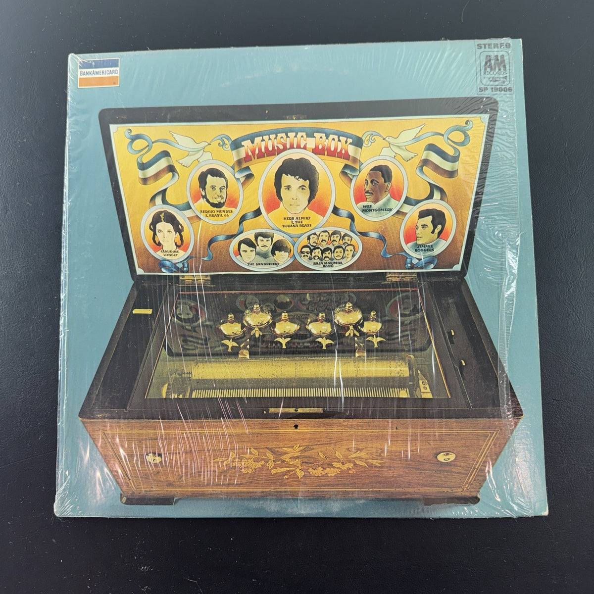 1968 Music Box A&M Records vinyl LP album cover featuring Herb Alpert, Sergio Mendes, and Wes Montgomery.