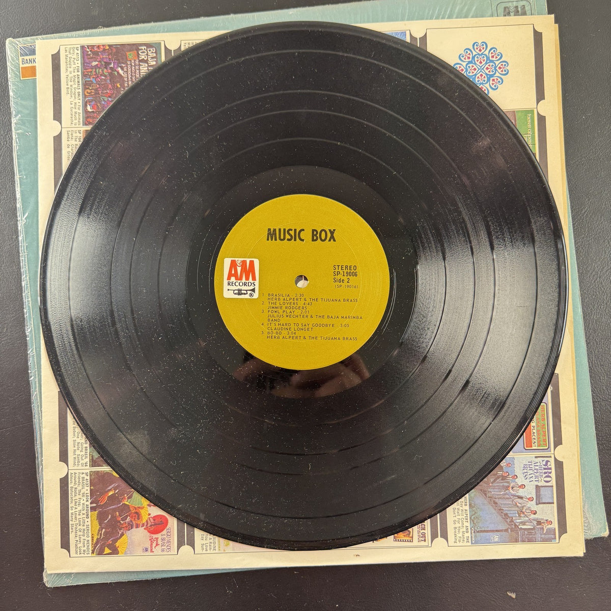 1968 Music Box A&M Records vinyl LP album cover featuring Herb Alpert, Sergio Mendes, and Wes Montgomery.