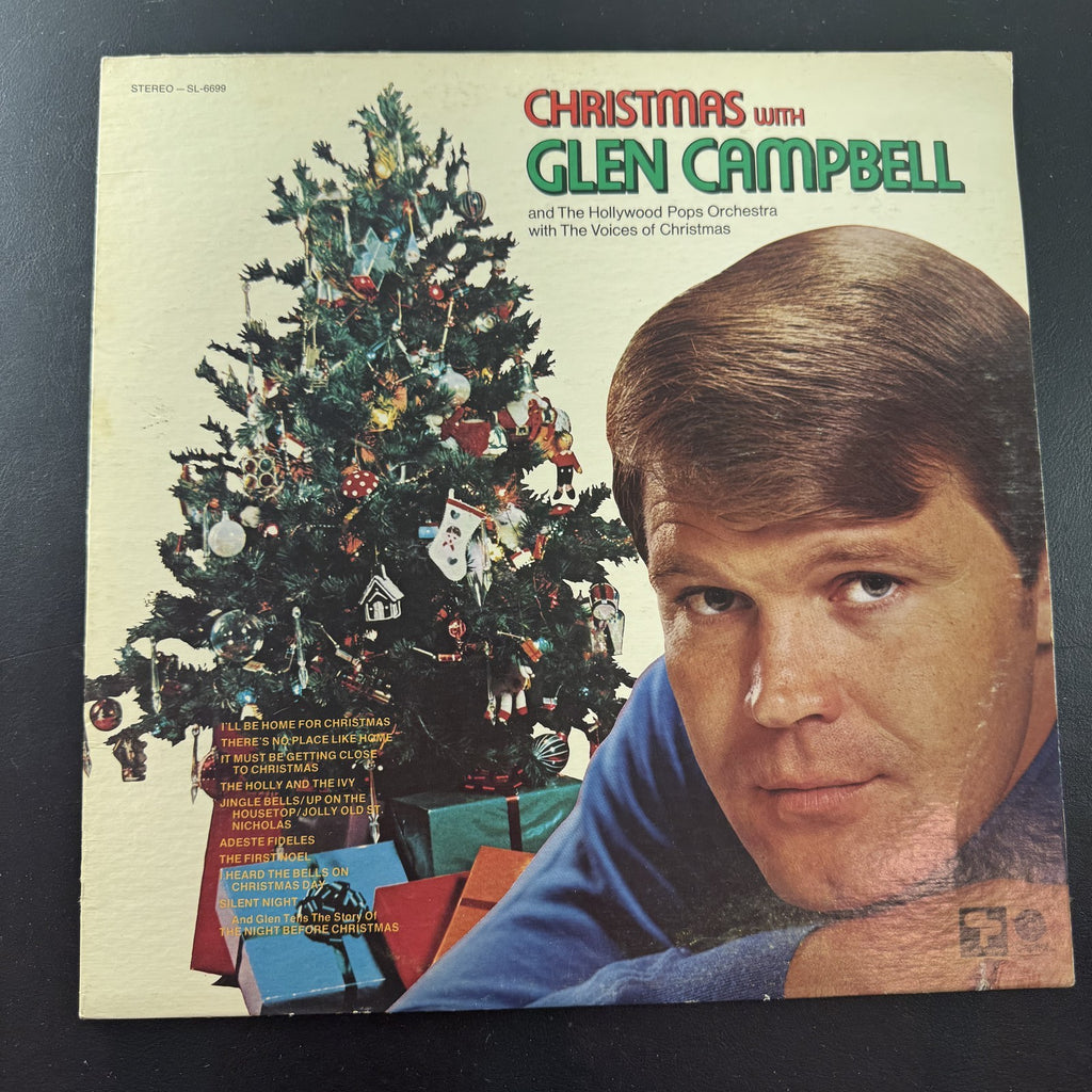 Glen Campbell Christmas With Glen Campbell 12 inch vinyl record LP album cover, 1971 stereo release