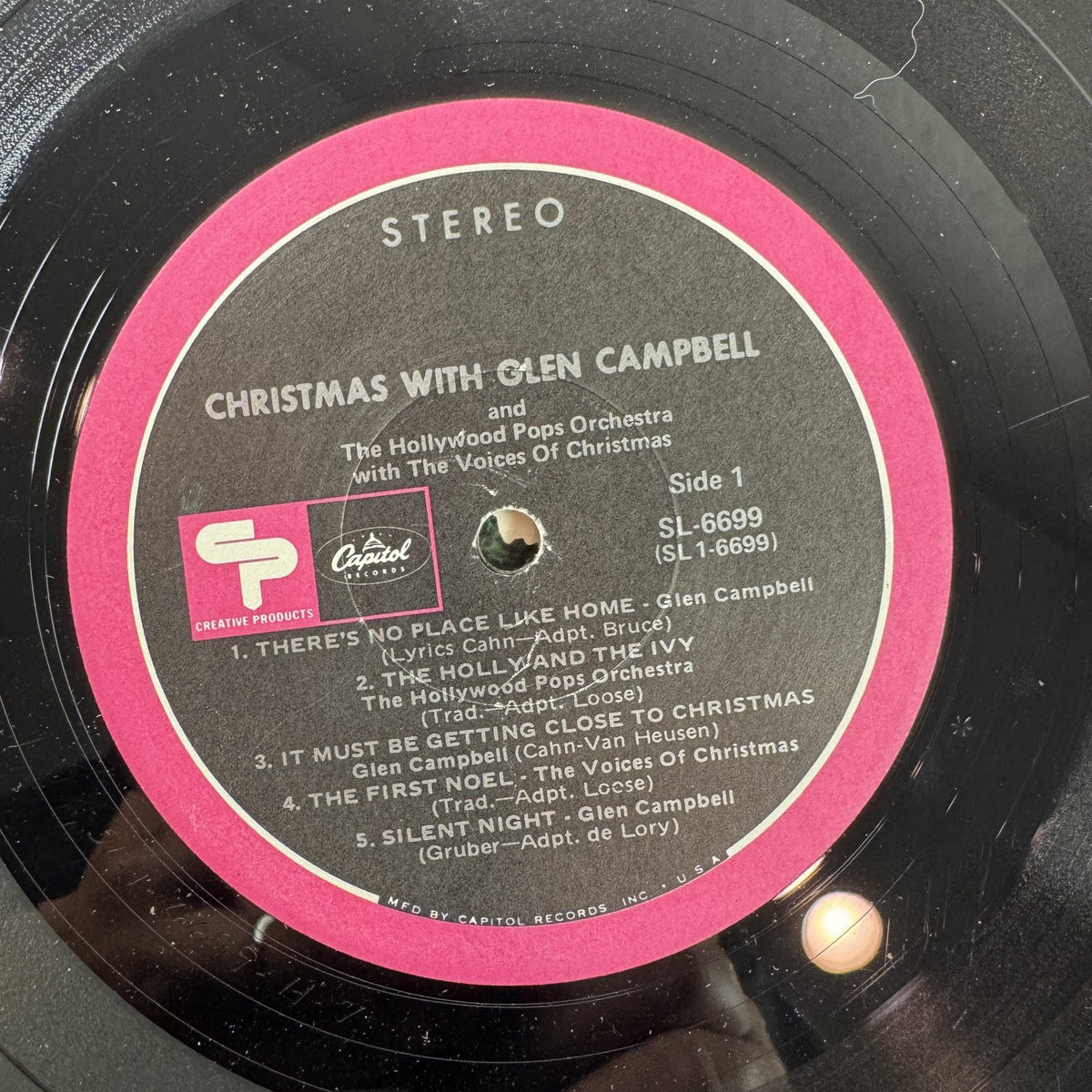 Glen Campbell Christmas With Glen Campbell 12 inch vinyl record LP album cover, 1971 stereo release