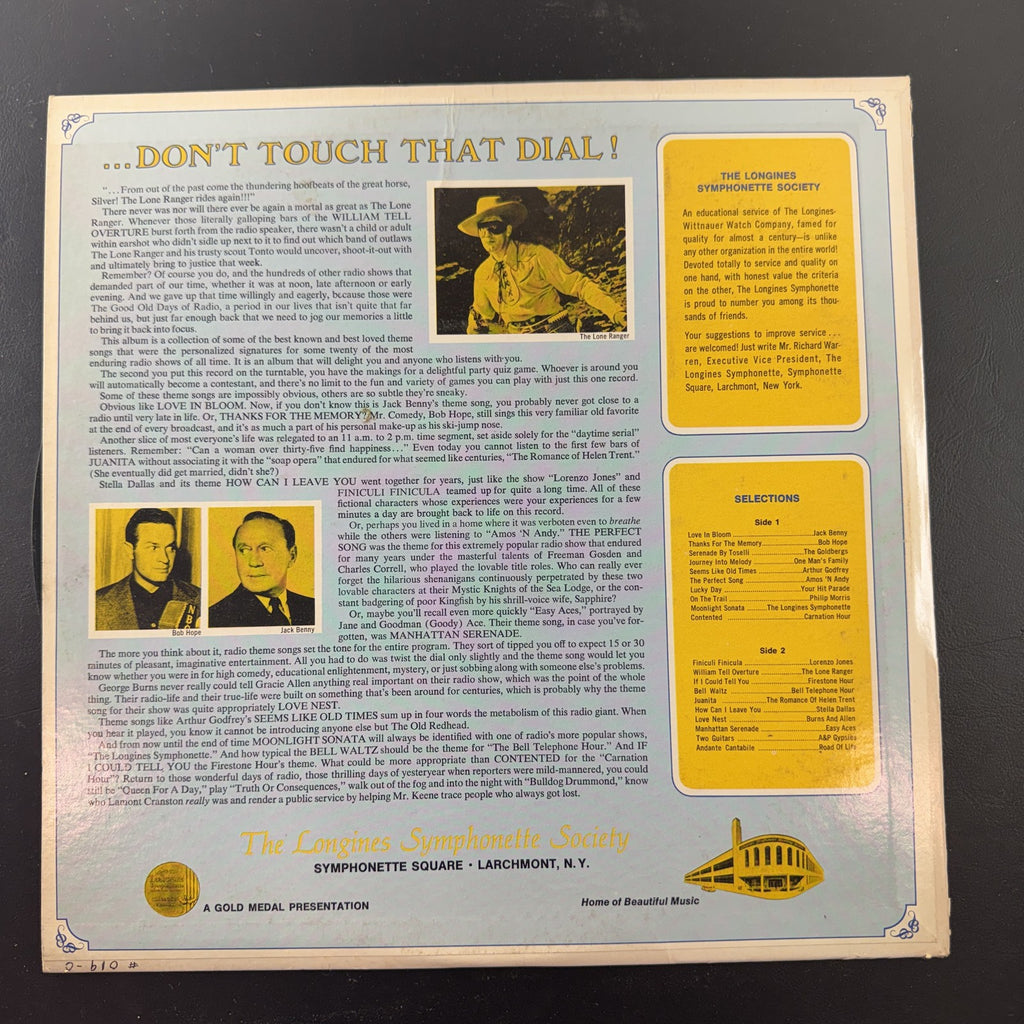 The Longines Symphonette Society Radio's Famous Theme Songs 12 inch vinyl LP album in sleeve