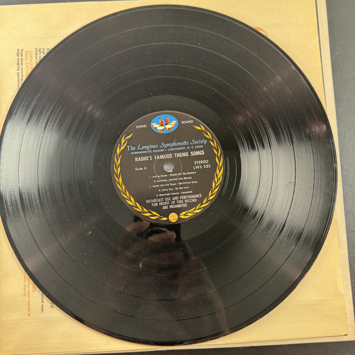 The Longines Symphonette Society Radio's Famous Theme Songs 12 inch vinyl LP album in sleeve