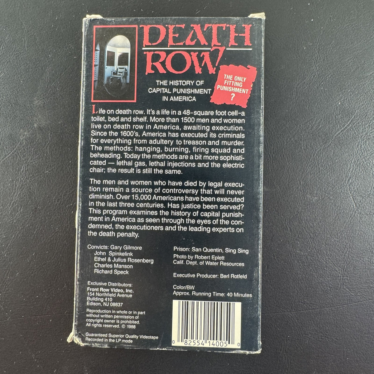 Death Row: History of Capital Punishment in America 1994 VHS tape original slipcover