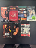 Set of 7 90s suspense thriller VHS tapes including Conspiracy Theory and A Perfect Murder.