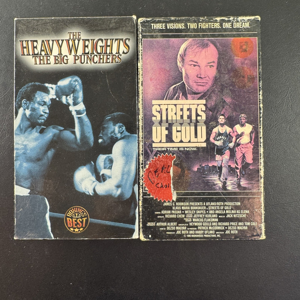 Lot of 2 vintage boxing VHS tapes featuring Streets of Gold and HBO Sports The Heavyweights Big Punchers.