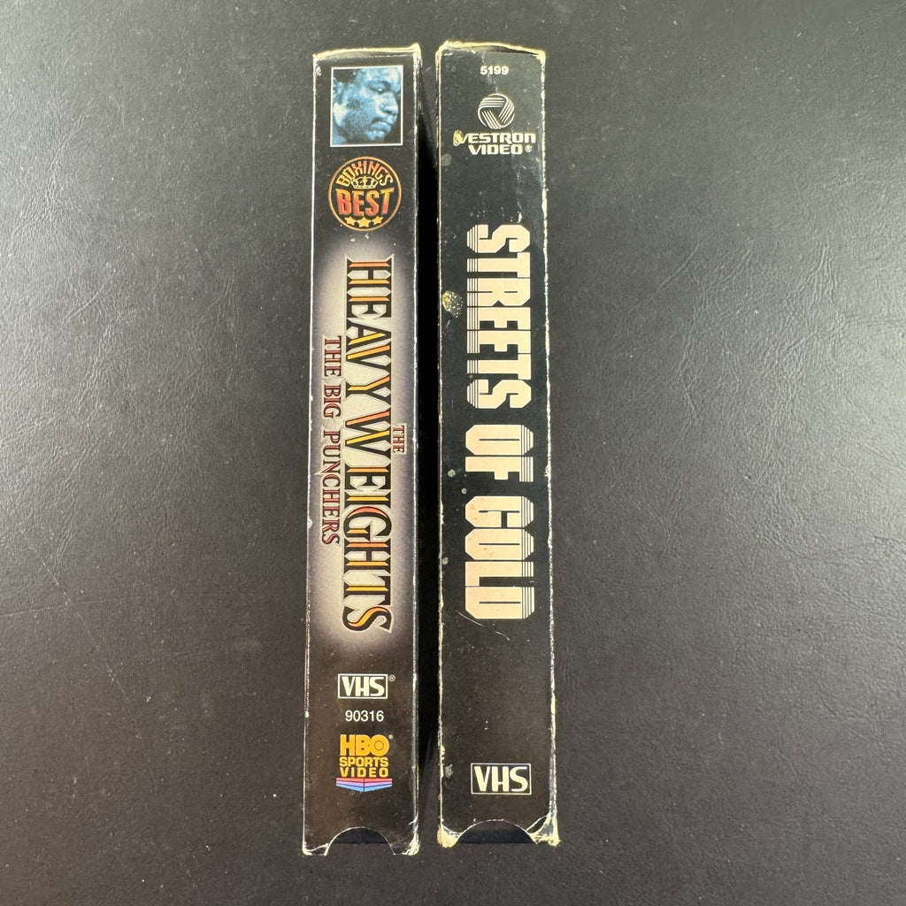 Lot of 2 vintage boxing VHS tapes featuring Streets of Gold and HBO Sports The Heavyweights Big Punchers.