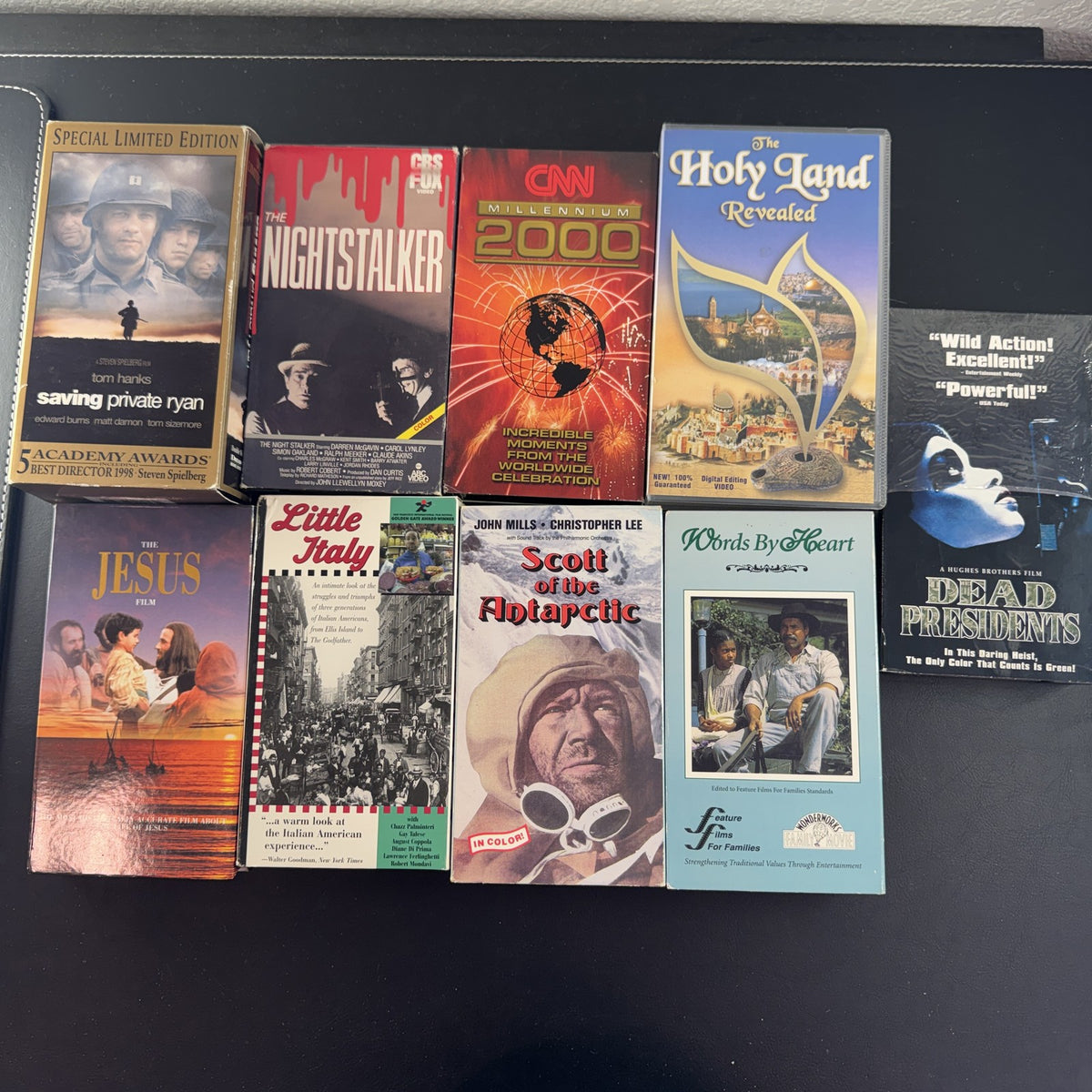 Lot of 9 vintage assorted VHS tapes including Saving Private Ryan and Dead Presidents