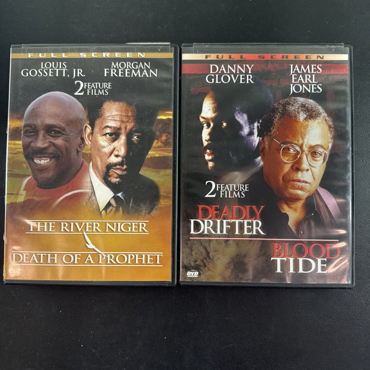 Four-movie DVD collection featuring Blood Tide, Deadly Drifter, The River Niger, and Death of a Prophet.