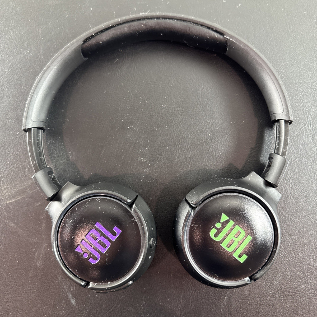 Black JBL Tune 510BT wireless on-ear Bluetooth headphones with foldable design