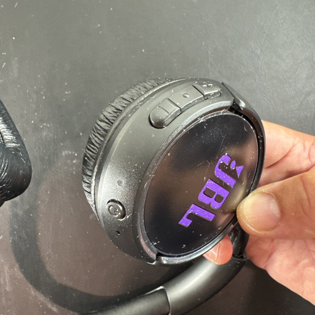 Black JBL Tune 510BT wireless on-ear Bluetooth headphones with foldable design