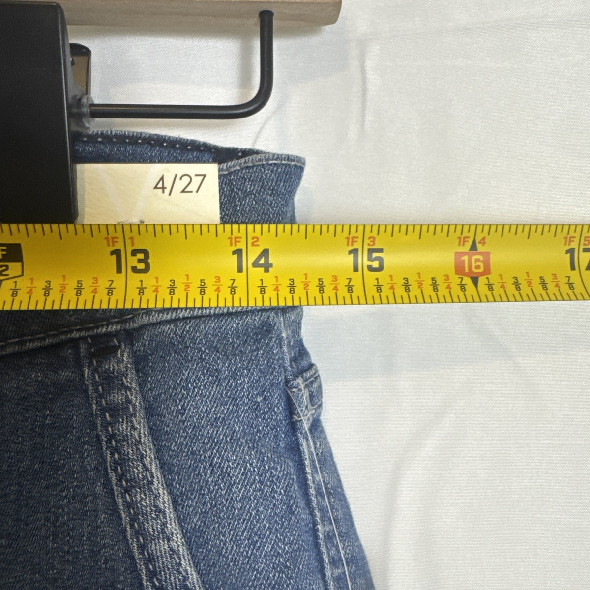 Vintage America women's medium wash stretch denim cargo bootcut jeans in size 4, new with tags.
