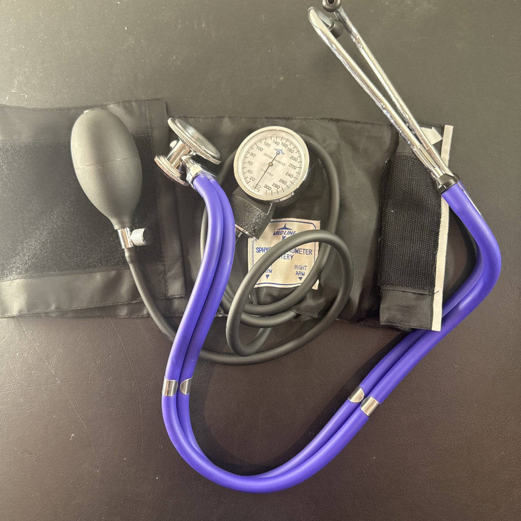 Medline aneroid sphygmomanometer analog blood pressure monitor with black cuff set
