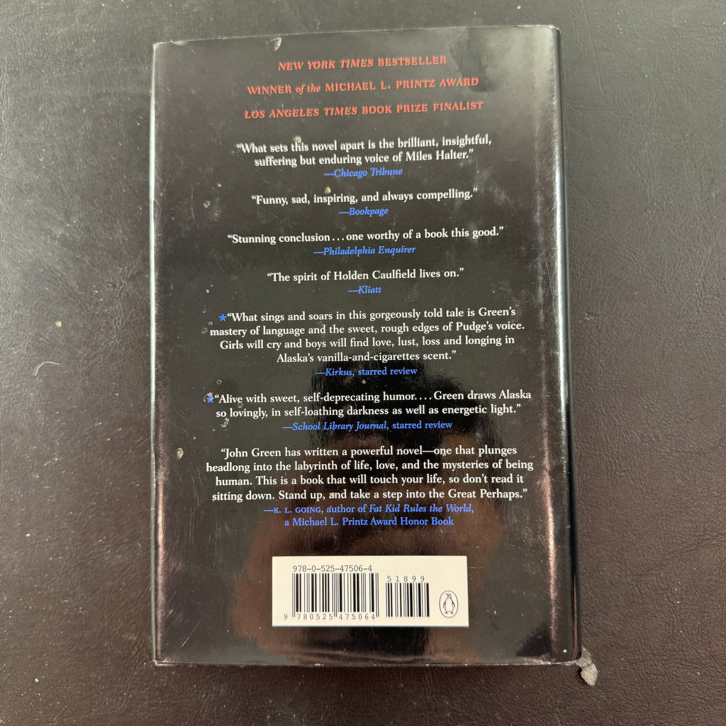 Looking for Alaska paperback book by John Green in very good secondhand condition