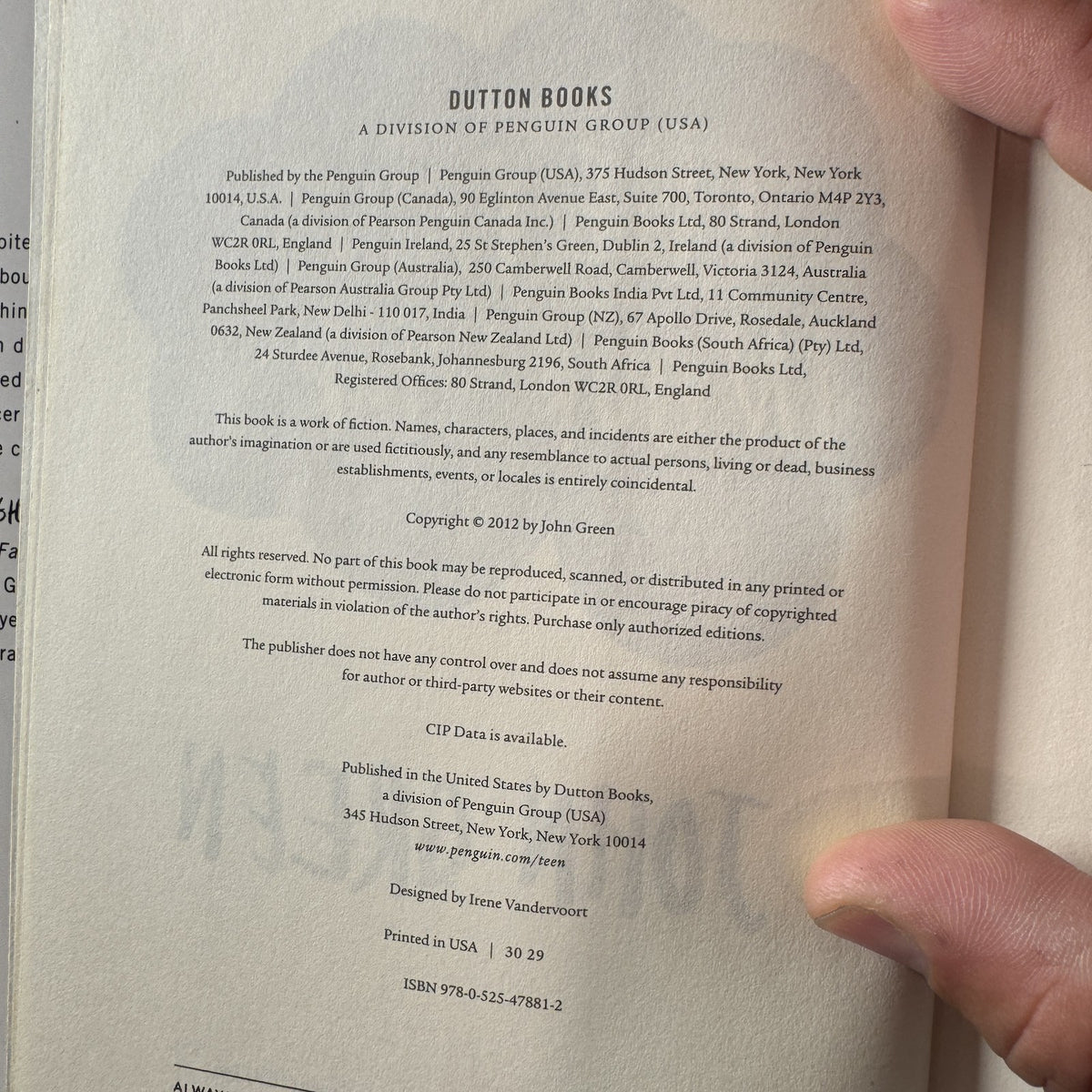 John Green The Fault in Our Stars 2012 first edition hardcover book in very good condition