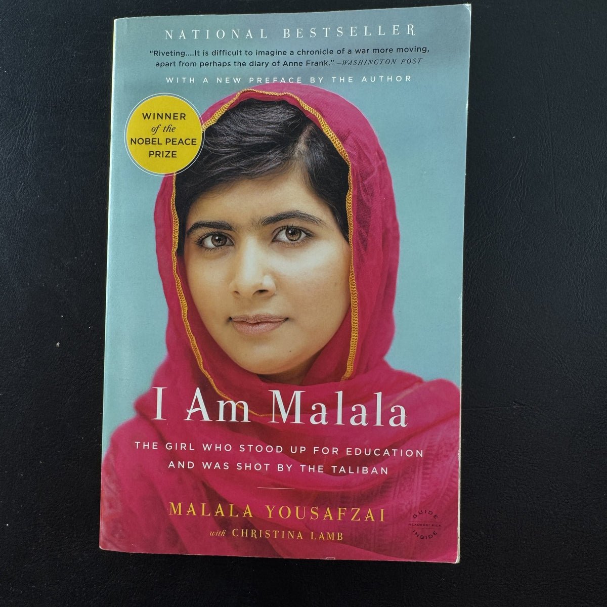 Front cover of I Am Malala paperback memoir by Malala Yousafzai and Christina Lamb in very good condition.